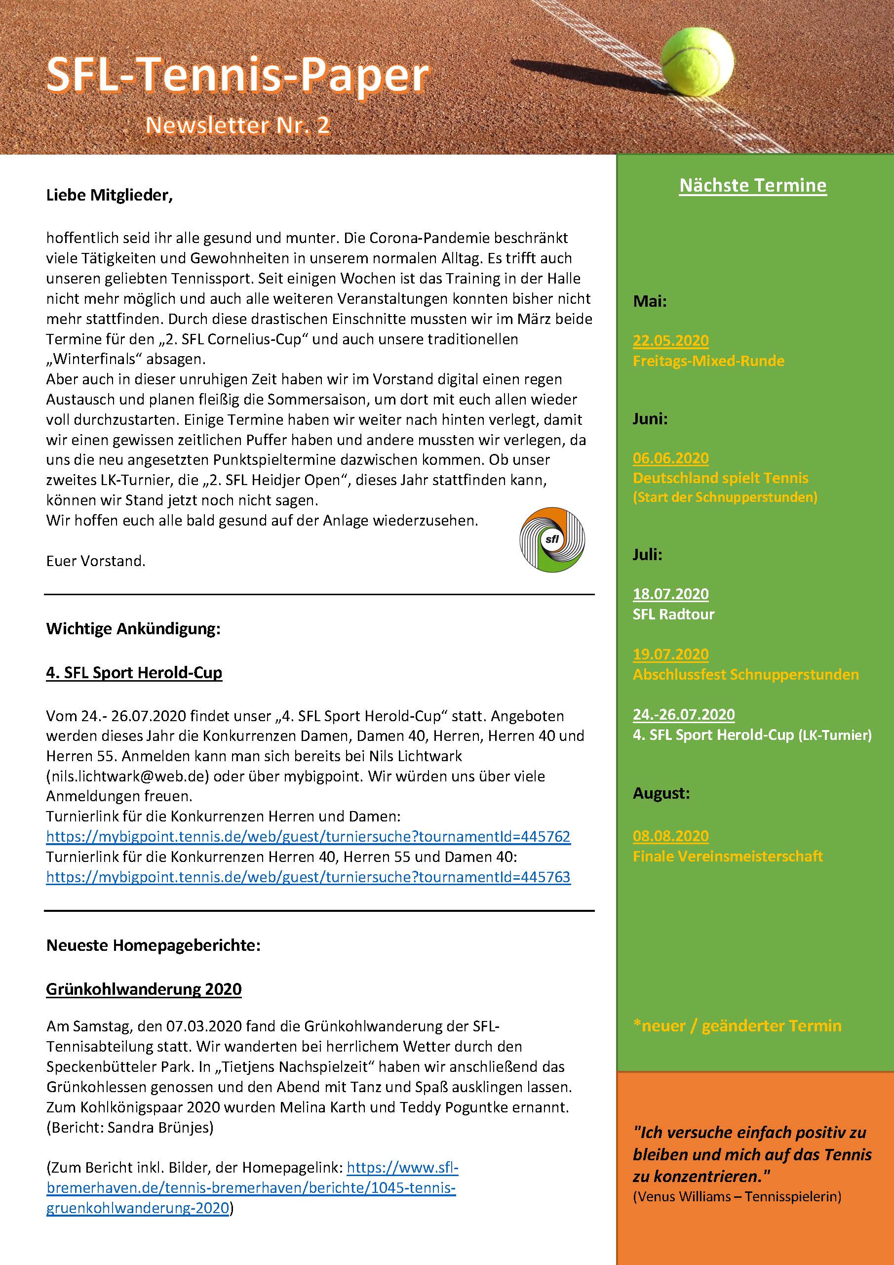 TennisNewsletter Nr2 